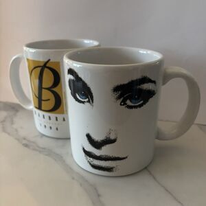 Vintage Barbra Streisand Mugs (2) 1994 The Concert Coffee Tea Cups MINT COND